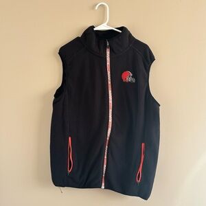 Black Fleece Vest with Browns Logo